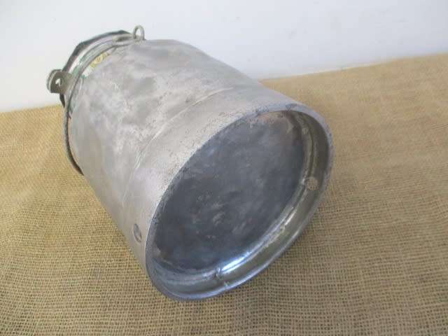 If He Only Could Have Spoken.....This Characterful TSP 1 gallon Galvanized Dairy Farm Cream Can