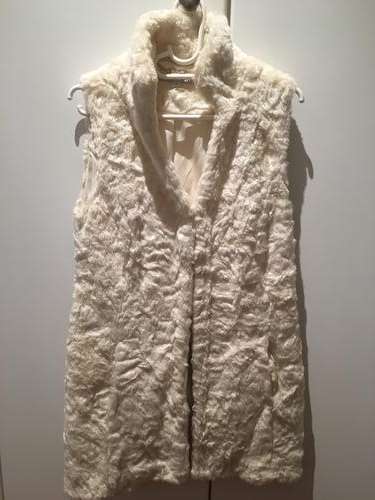 Forever New Cream Faux Fur Jacket Size 8