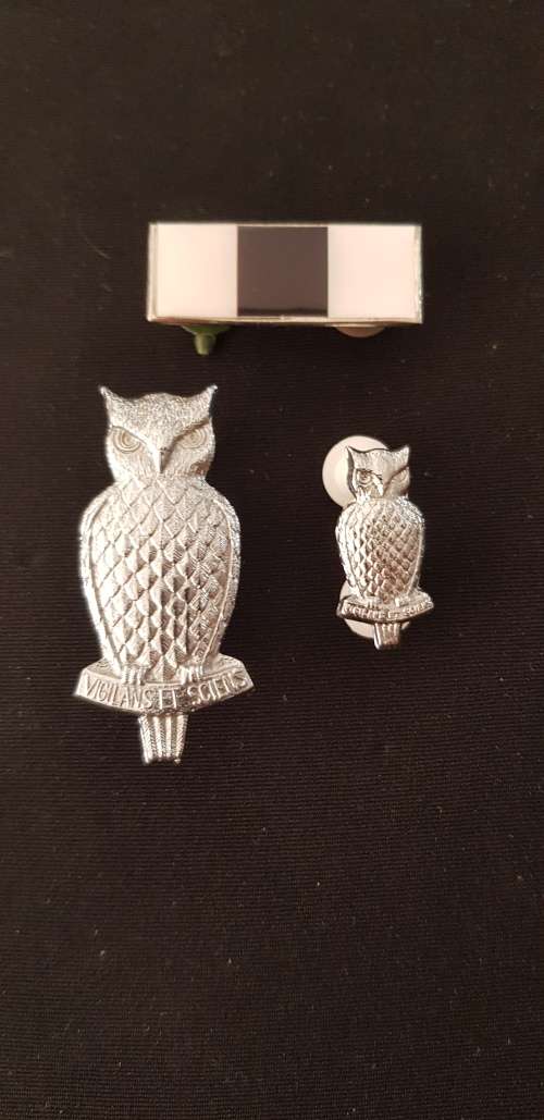 SADF Military Intelligence Beret Set Original Beret Badge,Balkie and Collar