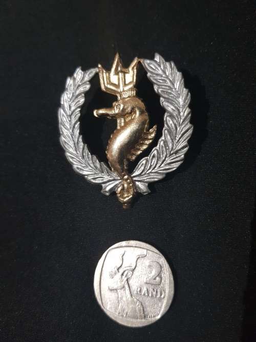SADF Navy Badge Original Pins Intact