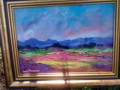 Oil on canvas , landscape painting by Louis Pretoruis