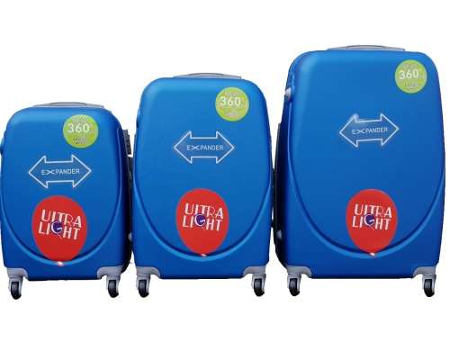 Set of 3 Lightweight Travel Luggage Bags - 4 Wheels
