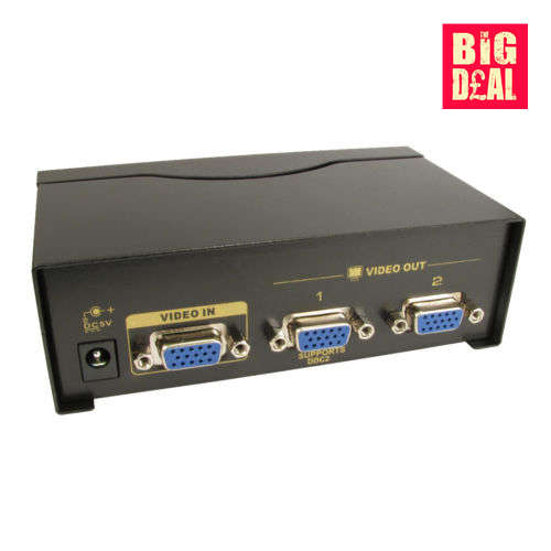 VGA Splitter 1x2 Port High Resolution 1920x1440 support 250MHz Video