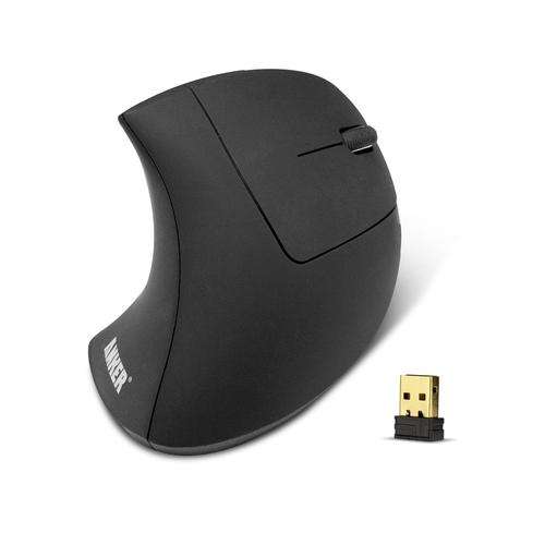 Anker 2.4G Wireless Vertical Ergonomic Optical Mouse, USB, 800/1200/1600DPI,5 Buttons