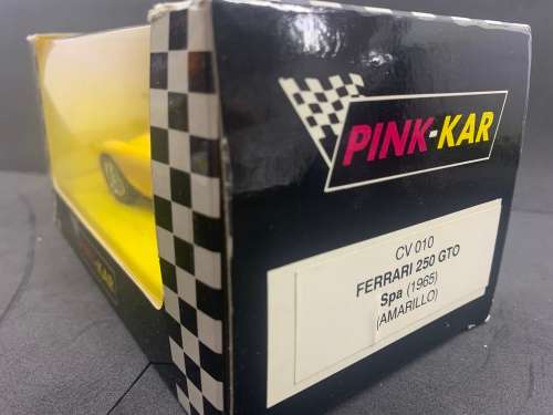 PINK-KAR CV-010 - Yellow - FERRARI 250 GTO - SPA 1965 - SLOT CAR - Mint Boxed
