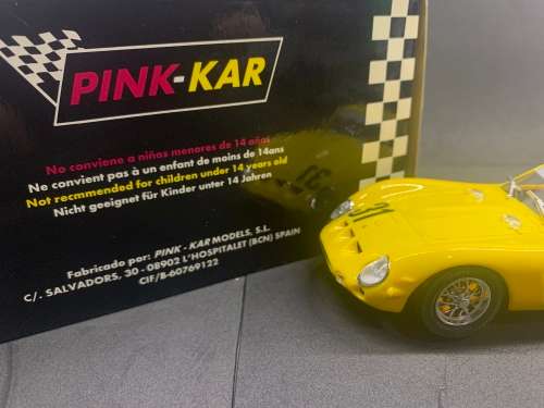 PINK-KAR CV-010 - Yellow - FERRARI 250 GTO - SPA 1965 - SLOT CAR - Mint Boxed