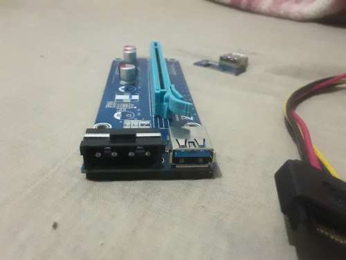 PCI Express PCI-E 1X to 16X Riser Card 6Pin PCIE USB3.0 SATA Expansion for GPU