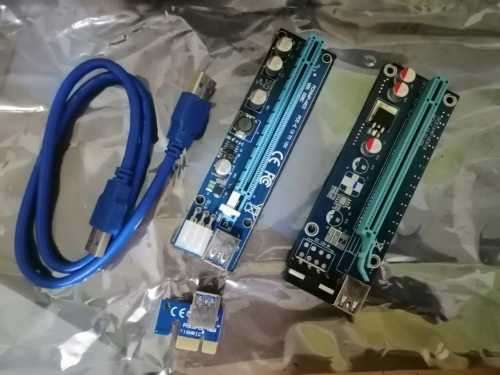 PCI Express PCI-E 1X to 16X Riser Card 6Pin PCIE USB3.0 SATA Expansion for GPU