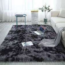 Fluffy Carpet 2m x 1.5m Grey and Black Mix 2 Tone