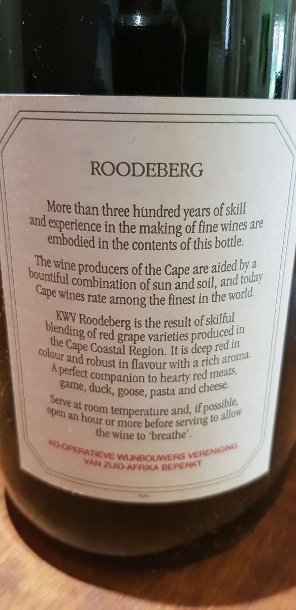 VINTAGE 1981 (42yrs old) KWV ROODEBERG MAGNUM 1.5 LITER - COLECTABLE ITEM