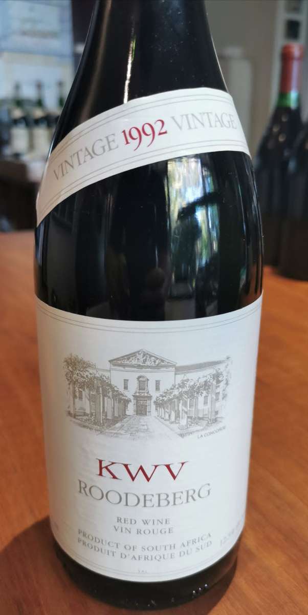 SIX BOTTLES OF RARE & COLLECTABLE KWV ROODEBERG RED WINE 1992 (32yrs old)