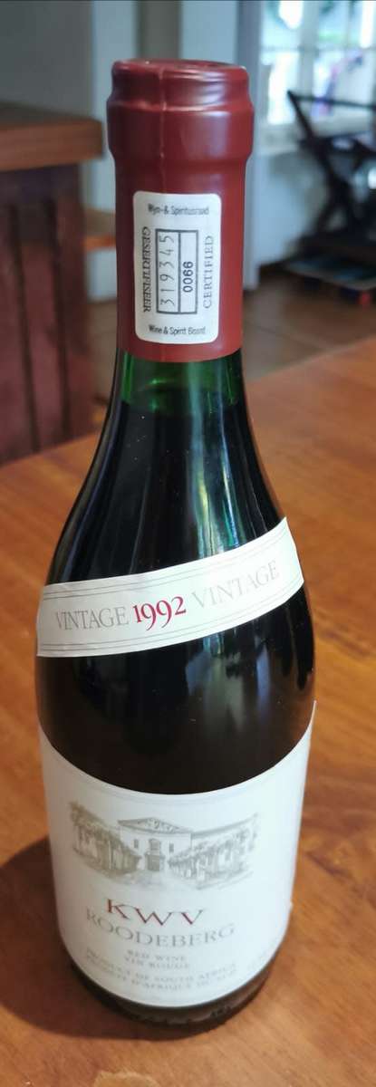 SIX BOTTLES OF RARE & COLLECTABLE KWV ROODEBERG RED WINE 1992 (32yrs old)