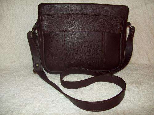 NOLENE dark brown 2 strap genuine leather bag