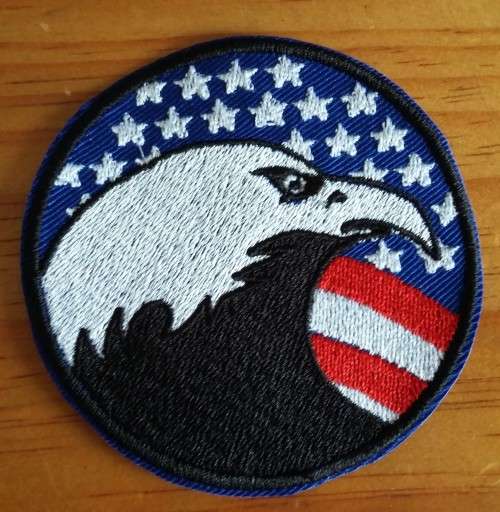 Biker USA flag & eagle patch