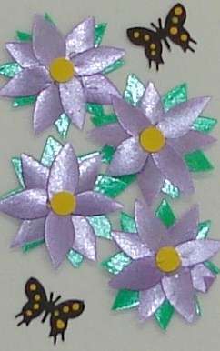 lilac ribbon flowers