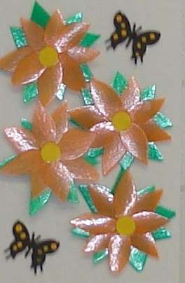 orange ribbon flowers