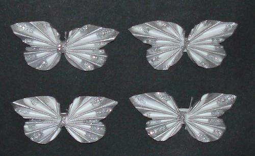 white silver butterflies