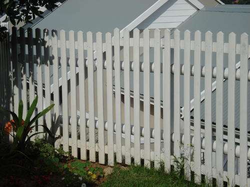 Wooden picket fencing