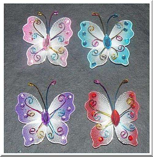 Stunning Butterflies with Rhinestones (Set of 4)