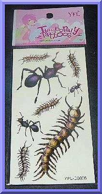 Ants and Centipedes Temporary Tattoos