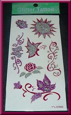 Sun and Butterflies Glitter Temporary Tattoos