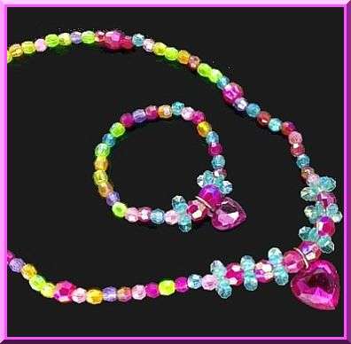 Cute Stretchy Beaded Heart Set