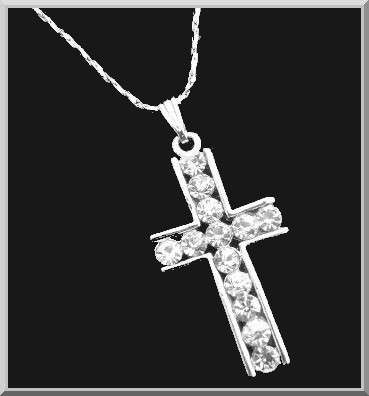 18kgp Necklace Displaying a Sparkling Cross Pendant