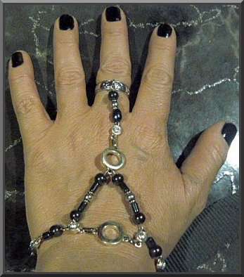 Stunning Bling Slave Bracelet with Silver and Hematite