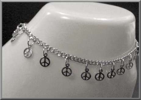 Peace Sign Anklet