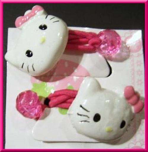Hello Kitty Hair Ties - Bright Pink