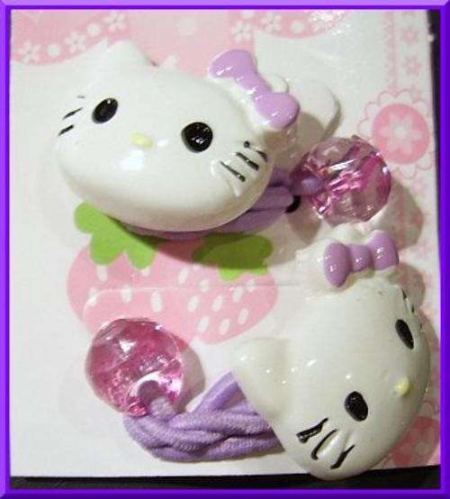 Hello Kitty Hair Ties - Purple
