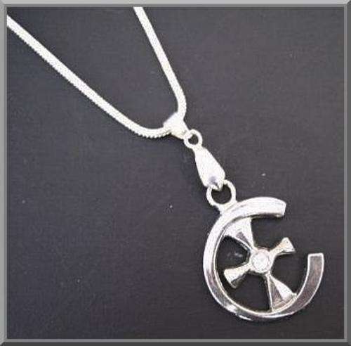 18kgp Necklace displaying  Maltese Cross with a Sparkling Crystal