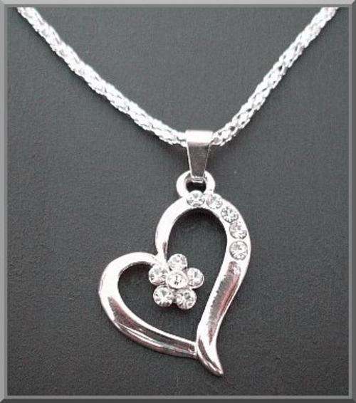 Charming Diamante Heart Necklace