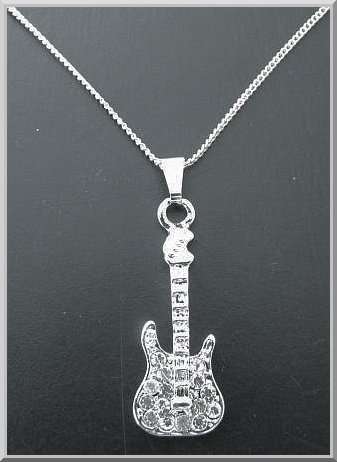 Charming Cystal Guitar Necklace