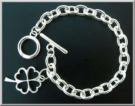 925 Silver 8mm Charm Bracelet