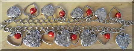 Gorgeous Double Chain - Hearts and Bells Charm Bracelet