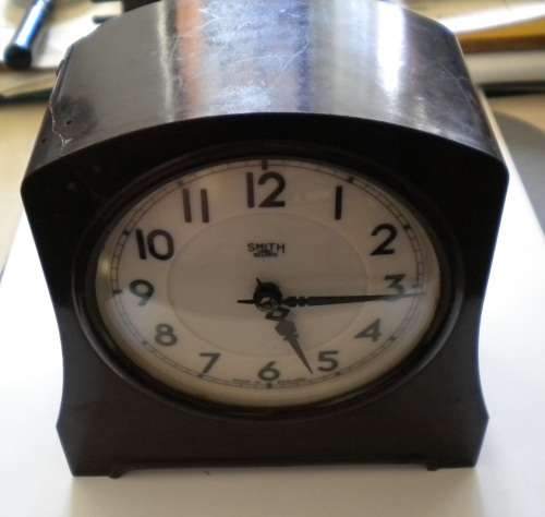 VINTAGE SMITH SECTRIC ELECTRIC ALARM CLOCK AUGUST 1947 MADE IN ENGLAND