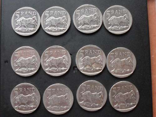 12X 2000 MANDELA R5 COINS CIRCULARED BUT LOVELY- BID TO TAKE ALL-- LATE ENTRY!!