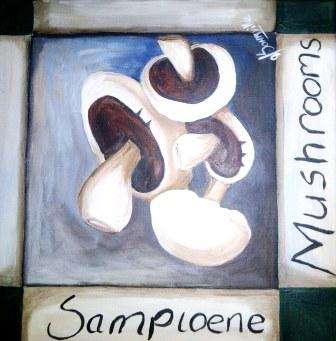 Mushrooms [300x300mm ] Blocked and Ready to Hang - by dSomm'ville