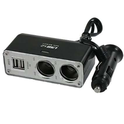USBx2 Twin Socket USB Car Charger Adapter