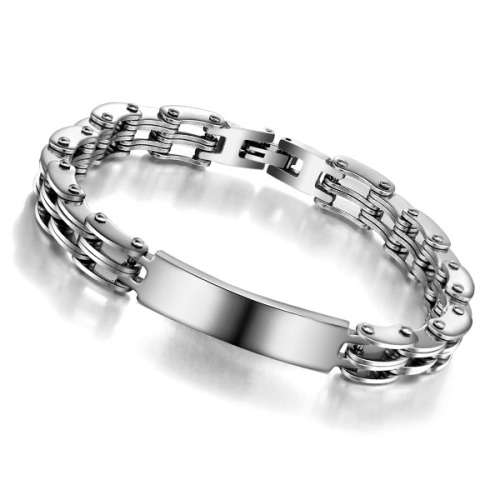 21cm Stainless Steel 316L Link Bracelet with engrave plate.