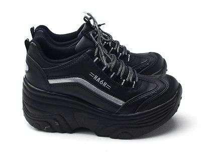 WAS R750 - PLATFORM TAKKIES SNEAKERS. Size 6 - Bought overseas. BLACK. 8CM HEEL.