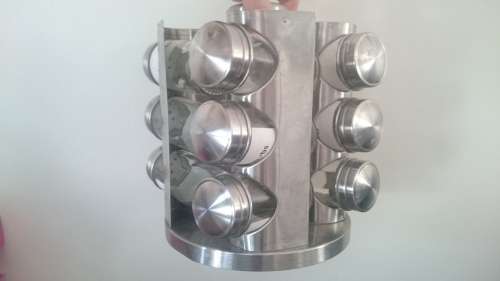 Stainless steel and Glass Bottles Spice Rack