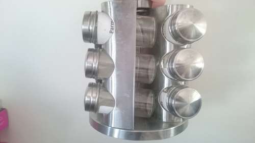 Stainless steel and Glass Bottles Spice Rack