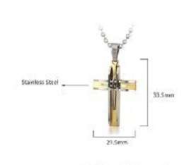 Cross Goldtone Stainless Steel 316L Necklace