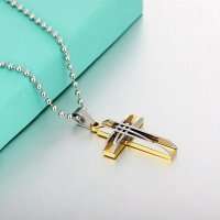 Cross Goldtone Stainless Steel 316L Necklace