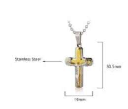 Cross Jesus Goldtone Stainless Steel 316L Necklace