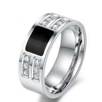 316L Stainless Steel Ring CZ. Sizes 7 - 13  (O - Z+1)