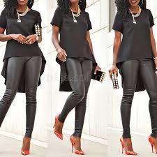 Brand new! SIZE 38/14 BLACK CHIFFON SHIRT WITH ASYMMETRICAL HEM.