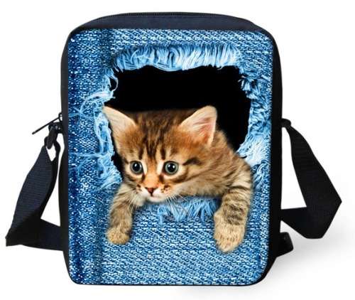 KITTEN 3D Animal Printing Cat Shoulder Bag Cross Body Messenger Bag